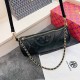 Black Simplicity Letter Chains Zipper Bags