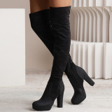 Black Casual Patchwork Contrast Out Door Shoes (Heel Height 3.94in)