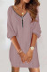 Gray Pink Casual Solid Patchwork Zipper Collar Long Sleeve Dresses