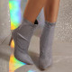 Grey Casual Simplicity Patchwork Pointed Out Door Shoes (Heel Height 4.13in)