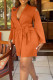 Orange Casual Solid Ripped Bandage Patchwork V Neck Suit Dress Dresses