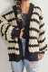 Apricot Casual Patchwork Cardigan Contrast Outerwear
