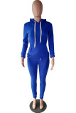 Blue Fashion adult Casual Solid Two Piece Suits pencil Long Sleeve