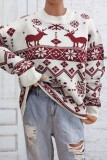 White Casual Patchwork Basic O Neck Tops