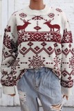 White Casual Patchwork Basic O Neck Tops
