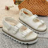 Cream White Casual Daily Patchwork Solid Color Round Comfortable Out Door Shoes