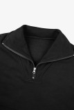 Light Gray Casual Solid Patchwork Zipper Collar Tops