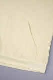 Light Gray Casual Solid Patchwork Zipper Collar Tops