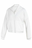 Light Gray Casual Solid Patchwork Zipper Collar Tops