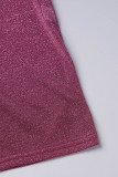 Burgundy Sexy Solid Bandage Backless Halter Long Dress Dresses