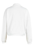 Light Gray Casual Solid Patchwork Zipper Collar Tops