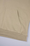 Light Gray Casual Solid Patchwork Zipper Collar Tops