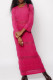 Rose Red Street Solid Hollowed Out Patchwork Backless O Neck Long Dress Dresses