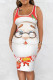 White Red Casual Print Basic U Neck Vest Dress Dresses