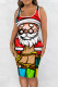 Multicolor Casual Print Basic U Neck Vest Dress Dresses
