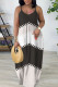 Grey Sexy Casual Print Backless Spaghetti Strap Long Dress Dresses