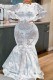 White Sexy Solid See-through Half A Turtleneck Long Sleeve Plus Size Dresses