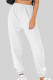 White Street Solid Patchwork Regular Mid Waist Straight Solid Color Bottoms