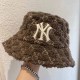 Deep Coffee Street Letter Patchwork Hat