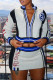 White Street Letter Patchwork Zipper Zipper Collar Long Sleeve Two Pieces