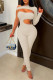 Apricot Sexy Solid Hollowed Out Patchwork Oblique Collar Skinny Jumpsuits