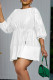 White Elegant Solid Bandage Patchwork Pleated O Neck A Line Dresses