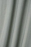 Grey Casual Solid See-through O Neck Two Pieces
