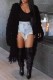 Black Casual Solid Cardigan Outerwear