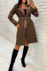 Brownness Celebrities Print Patchwork Letter Turndown Collar Outerwear