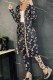 Black Elegant Print Patchwork Letter Cardigan Collar Long Sleeve Two Pieces
