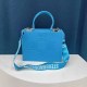 Sky Blue Street Simplicity Letter Patchwork Bags