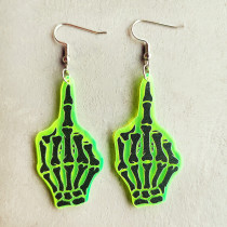 Black HALLOWEEN SKULL FLUORESCENT EARRINGS