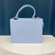 Light Blue Street Simplicity Letter Patchwork Bags