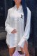 White Sexy Print Letter Mandarin Collar Tops
