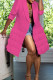 Rose Red Casual Solid Patchwork Buttons Turndown Collar Outerwear