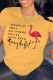 Yellow Vintage Print Letter O Neck T-Shirts