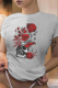 Light Gray Street Vintage Print Skull Patchwork O Neck T-Shirts