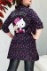 Black Casual Character Print Letter Turn-back Collar Outerwear