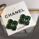 Ink Green Elegant Simplicity Letter Patchwork Earrings