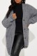 Dark Gray Casual Solid Cardigan Outerwear
