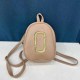 Khaki Casual Simplicity Geometric Zipper Bags