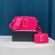 Rose Red Street Simplicity Geometric Letter Zipper Bags(Without Box)