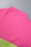Green Casual Solid Patchwork Hooded Collar Long Sleeve Two Pieces