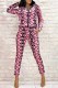 Pink Casual Print Letter Hooded Collar Long Sleeve Two Pieces
