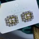 Gold Simplicity Letter Pearl Earrings