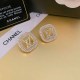 Gold Simplicity Letter Pearl Rhinestone Earrings