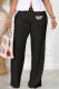 Black Casual Print Letter Mid Waist Straight Bottoms