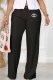 Black Casual Print Letter Mid Waist Straight Bottoms