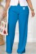Blue Casual Print Letter Mid Waist Straight Bottoms