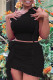 Black Sexy Casual Solid Patchwork Oblique Collar Sleeveless Two Pieces